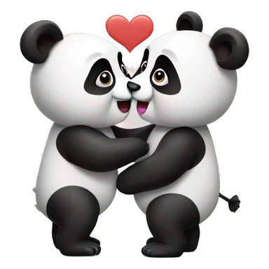Panda kisses  sticker