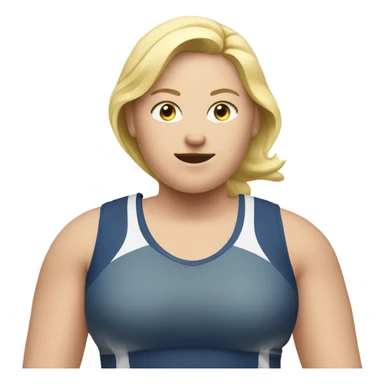 blond overweight lady doing sports sticker