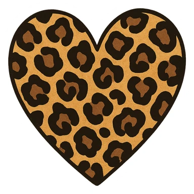 leopard print heart, style 5 sticker