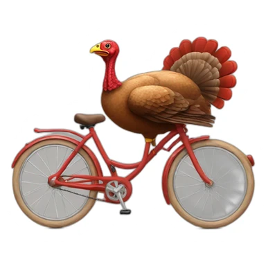 turkey-on-red-bicycle sticker
