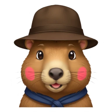 Capibara with a hat sticker