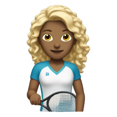 Tênis player with bonde hair  sticker