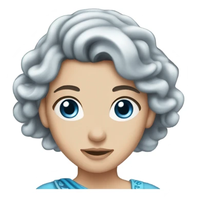 Dark hair, blue eye, Caucasian princess sticker