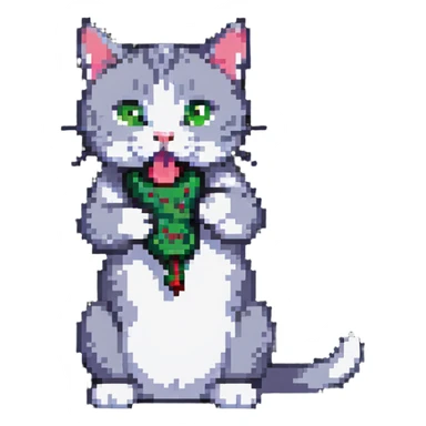 cat choking itself sticker