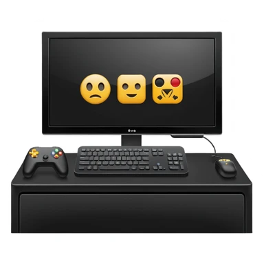 Gaming console on desk with tv sticker