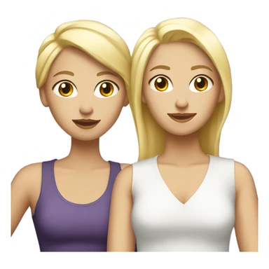 Blonde and brunette white lesbian couple  sticker