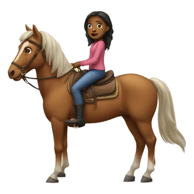 Girl rides a horse  sticker