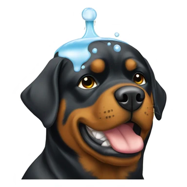 Rottweiler with Shampoo on his Head sticker