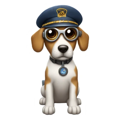 Dog flying an airplane sticker