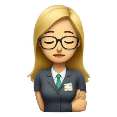 Tired woman teacher needs a nap sticker