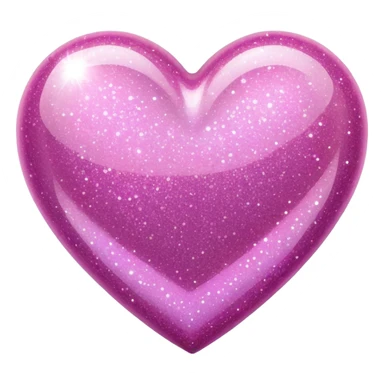Pink glitter heart sticker