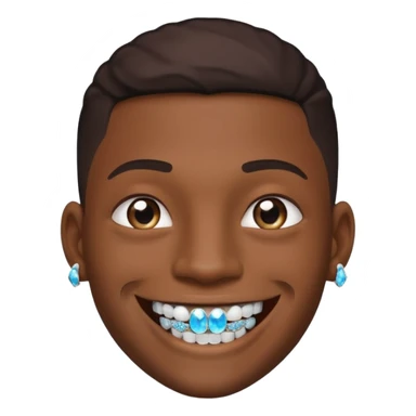 Black young guy with a diamond grillz in her tooth sticker
