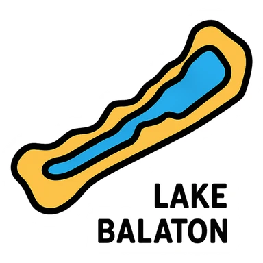 colorful Lake Balaton icon with color outline sticker