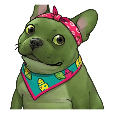 French bulldog wearing crocs  sticker