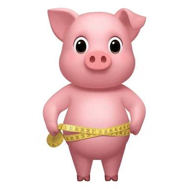 pig woman with diet Tape measure sticker