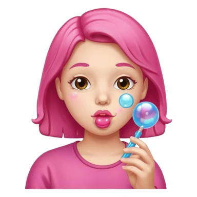 a person who blows bubbles with gum sticker