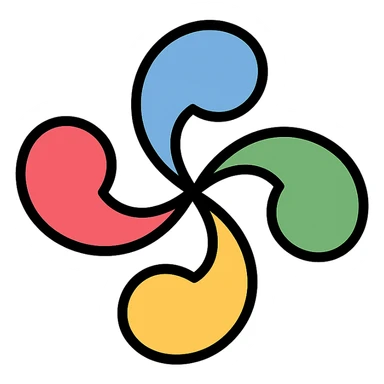 lauburu (Basque cross) icon with lineal color and black outlines sticker