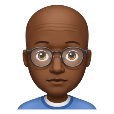 Balding black man with glasses sticker