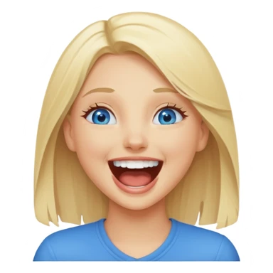 blue eyes blonde girl LAUGHING LOUDLY GIF sticker