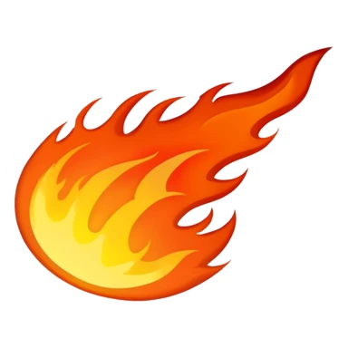 A sideways oval of fire with a long black vertical slit down the center sticker