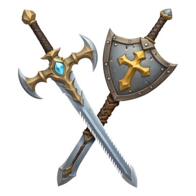 sword and shield, world of war craft style, two sword cross sticker
