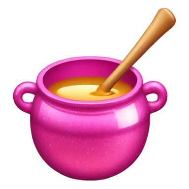 Hot pink honey pot with light pink honey and gltiter sticker