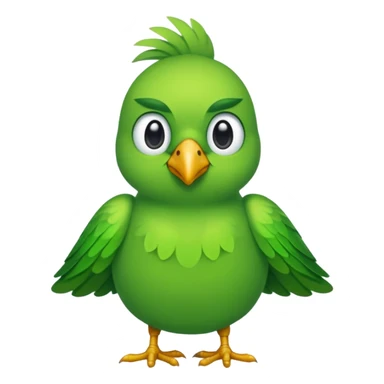 green bird with shirt sticker