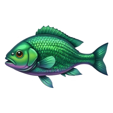 Dark green river fish perch sticker