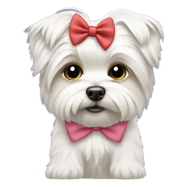 White morkie with bow  sticker