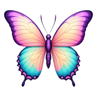 Shiny pastel colorful neon vibrant pale whitish bright Floral exotic tropical butterfly sticker
