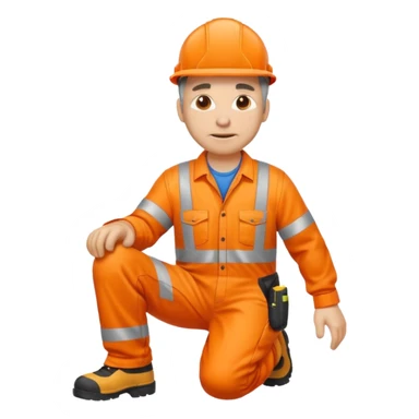 engineer hi-vis orange overalls on the floor sticker