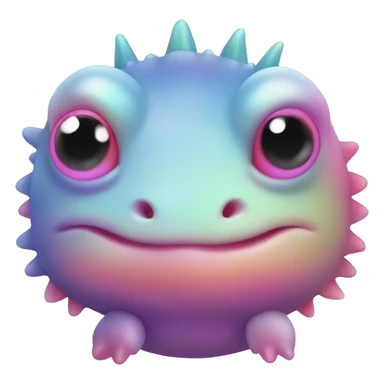 Gradient rainbow shimmery iridescent axolotl sticker