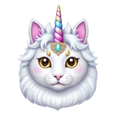 cat with a tiara and a unicorn horn sticker