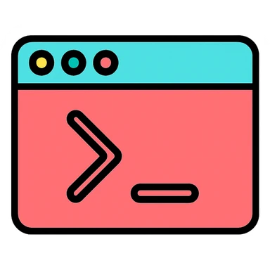modern simple terminal emulator icon with command prompt symbol, suitable for app icons sticker