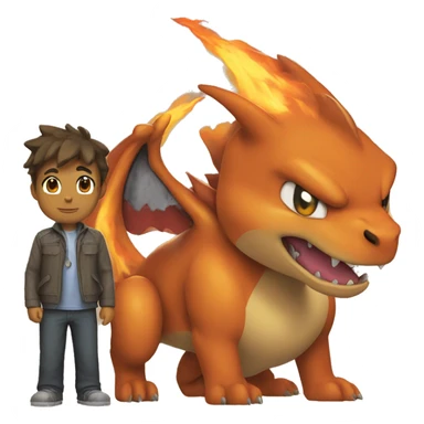 Charizard with a wolf sticker