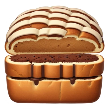 sweet bread sliced with cocoa lines inside sticker