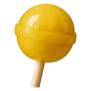 Change the lollipop color to yellow in a realistic style, keep the background transparent. sticker