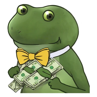 Money with bow  sticker