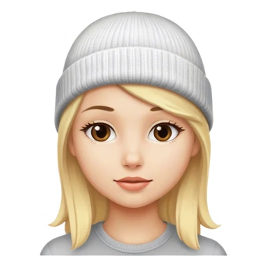 A Blonde Girl with a beanie sticker