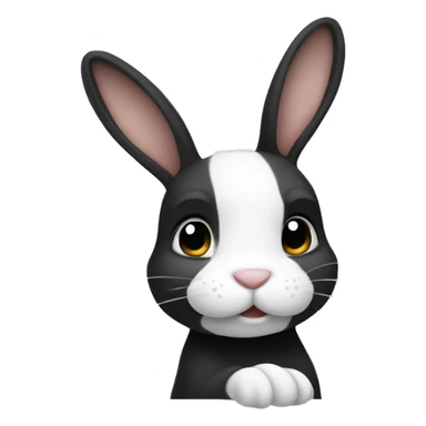 Black and white bunny sticker