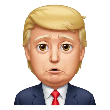 Trump with an embarrassed expression sticker