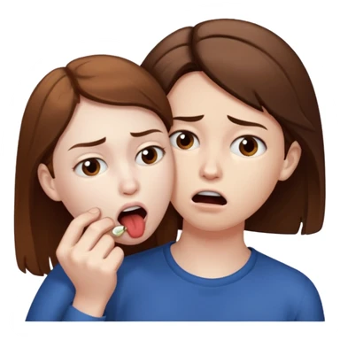 Emojie bites other emojie sheek sticker