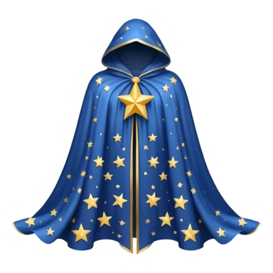 a fantasy  magic, white color with star pattern cloak sticker