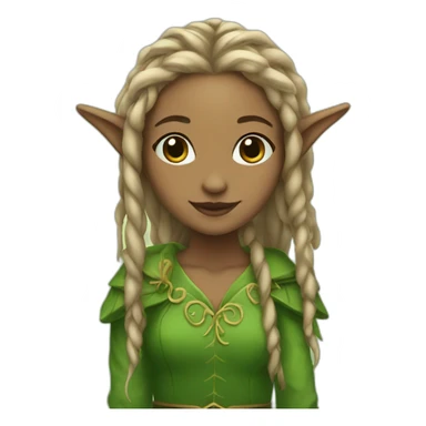elf girl with dreadlocks sticker