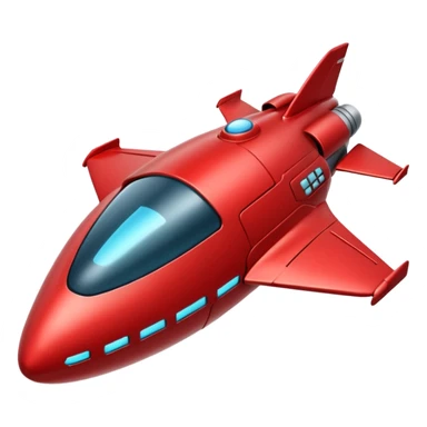 red spaceship sticker
