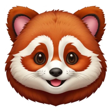 A red panda with no eyes and smiling sticker
