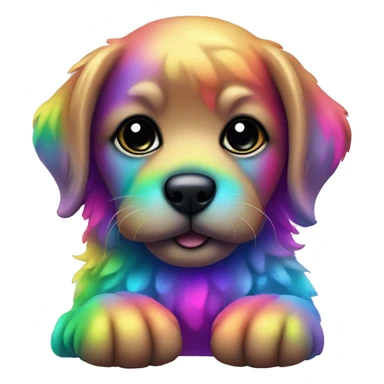 animal puppy, rainbow, colorful, neon, glitter  sticker