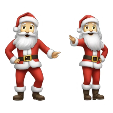 Full height Actively gesturing with hands pale skin Santa Claus in gray sticker