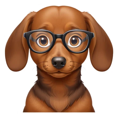 dachshund with nerd glasses sticker