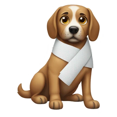 Dog wrapped bandages sticker